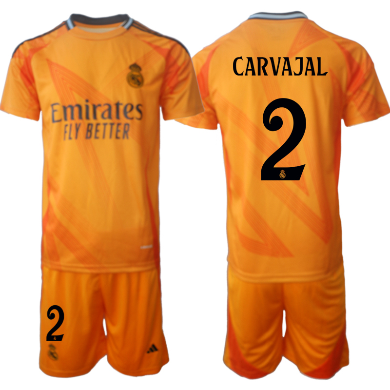 Men 2024-2025 Club Real Madrid away orange #2 Soccer Jersey->customized soccer jersey->Custom Jersey